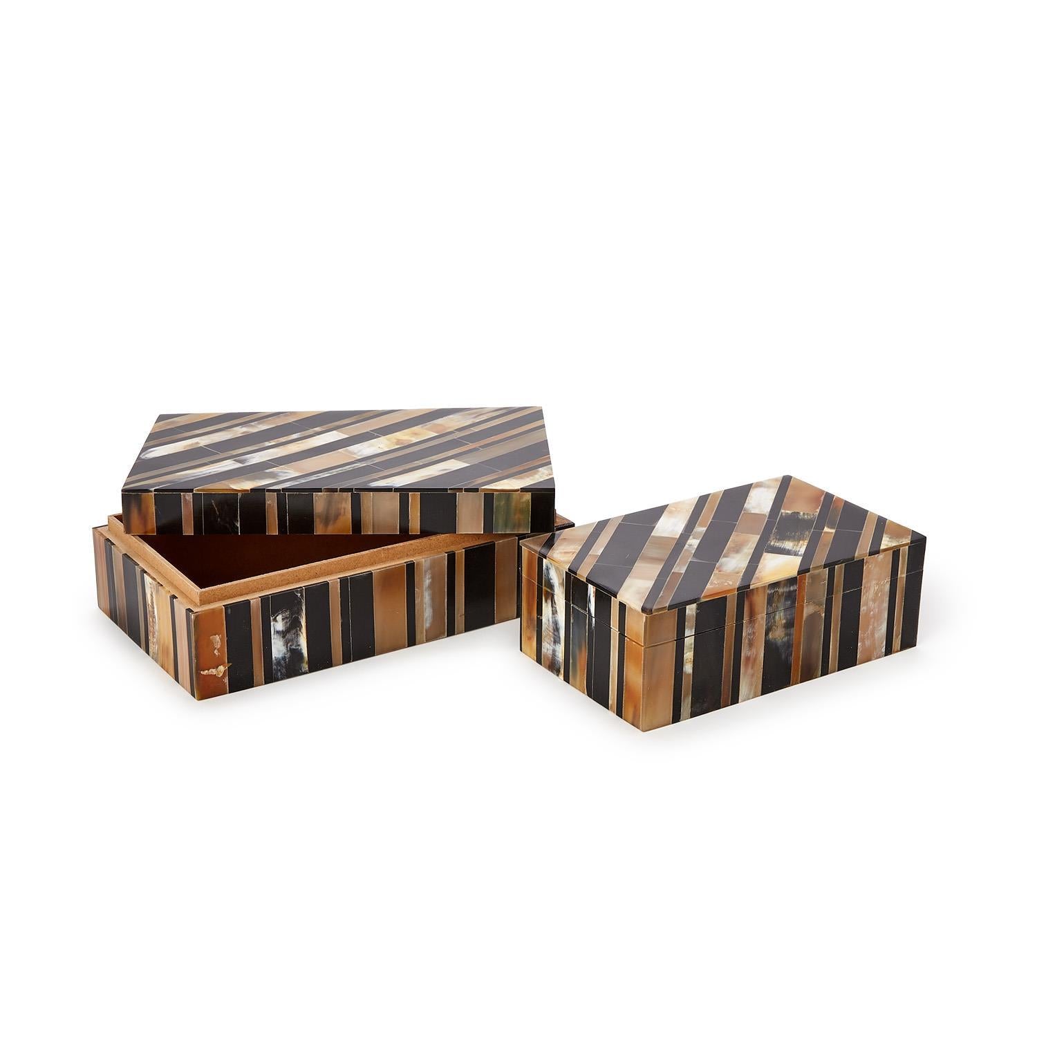 Set of 2 Stefano, Genuine Horn Covered Box