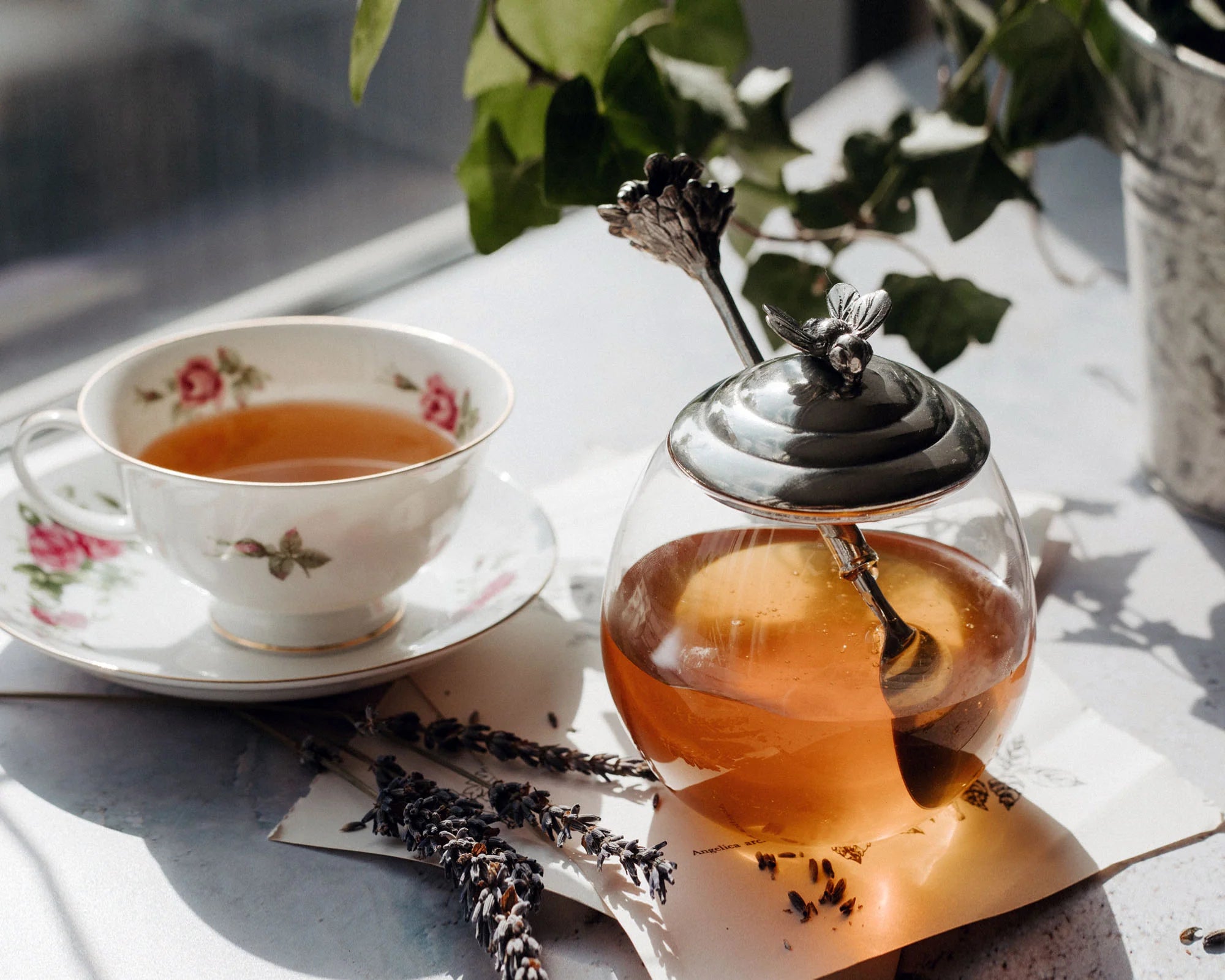 Bee Glass Honey Dish with Spoon