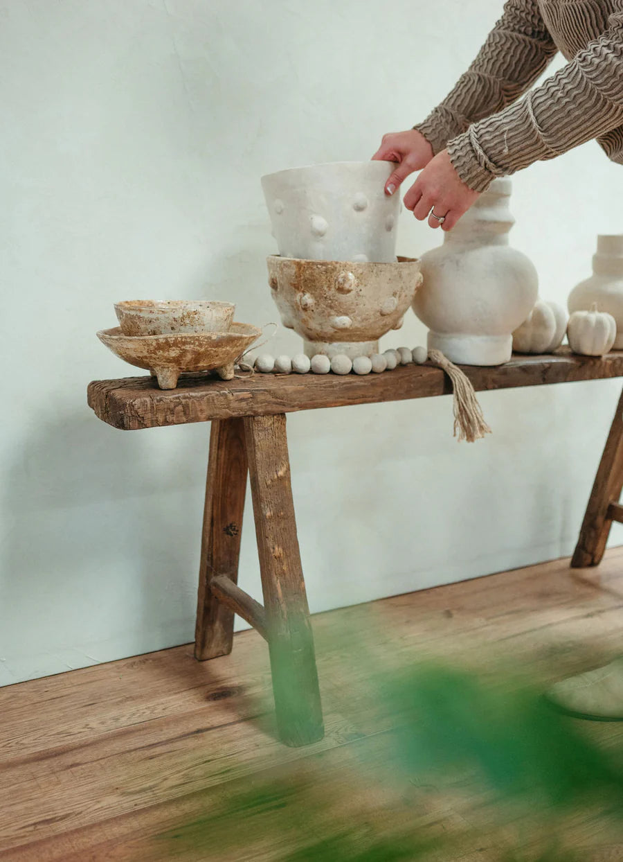 Curio Paper Mache Polka Vase