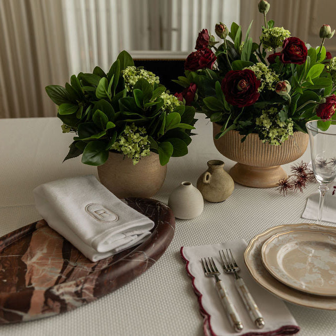 DH Snowball Peperomia Bunch in Gold Terracotta Vase