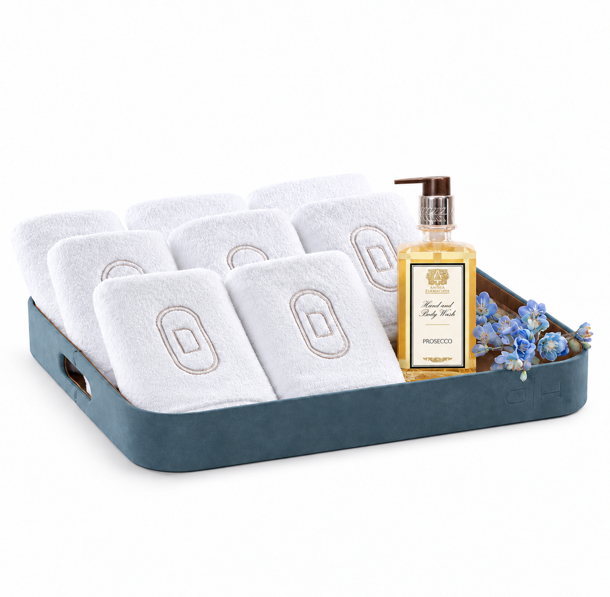 Blue Iris Monogram Bath Gift Set