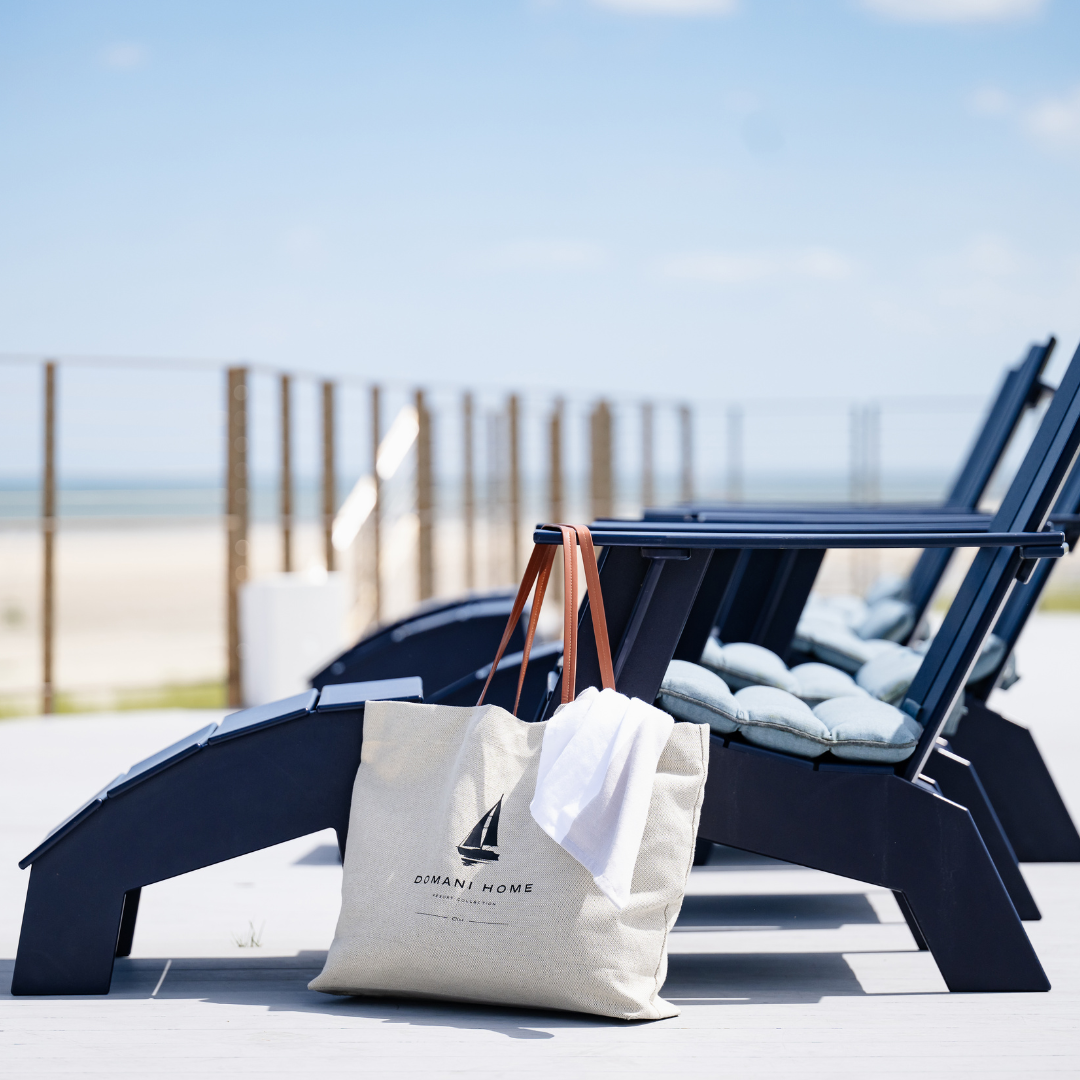DH Resort Collection Canvas Leather Beach Tote