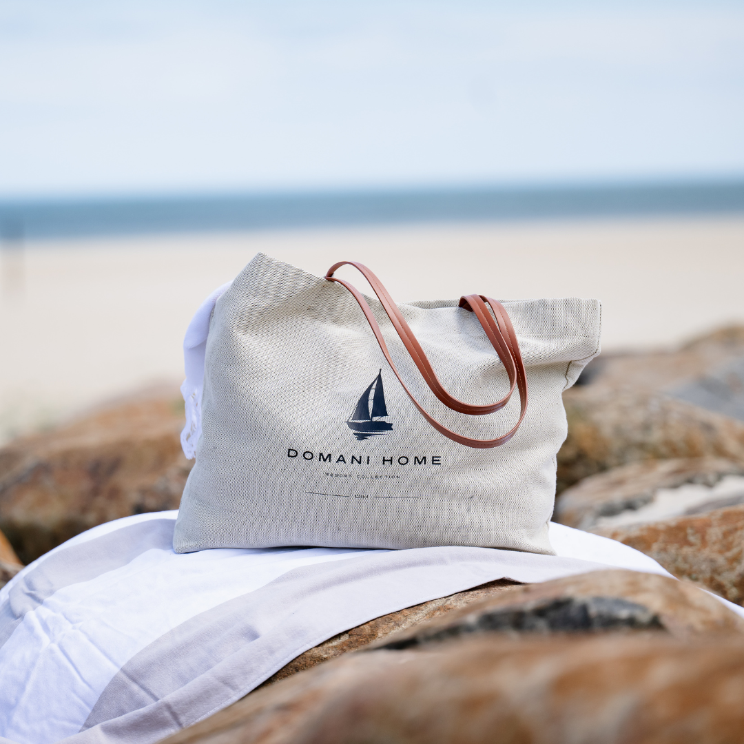 DH Resort Collection Canvas Leather Beach Tote