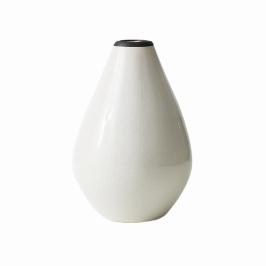 White Tear Drop Vase