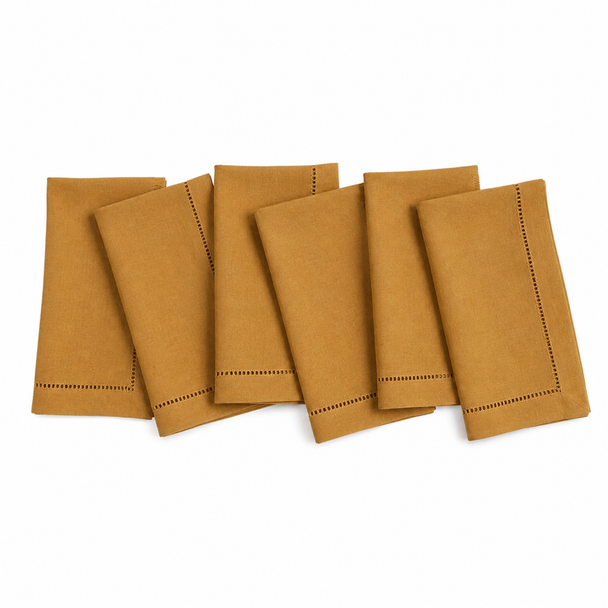 Hemstitch Turmeric Napkins Set of 6