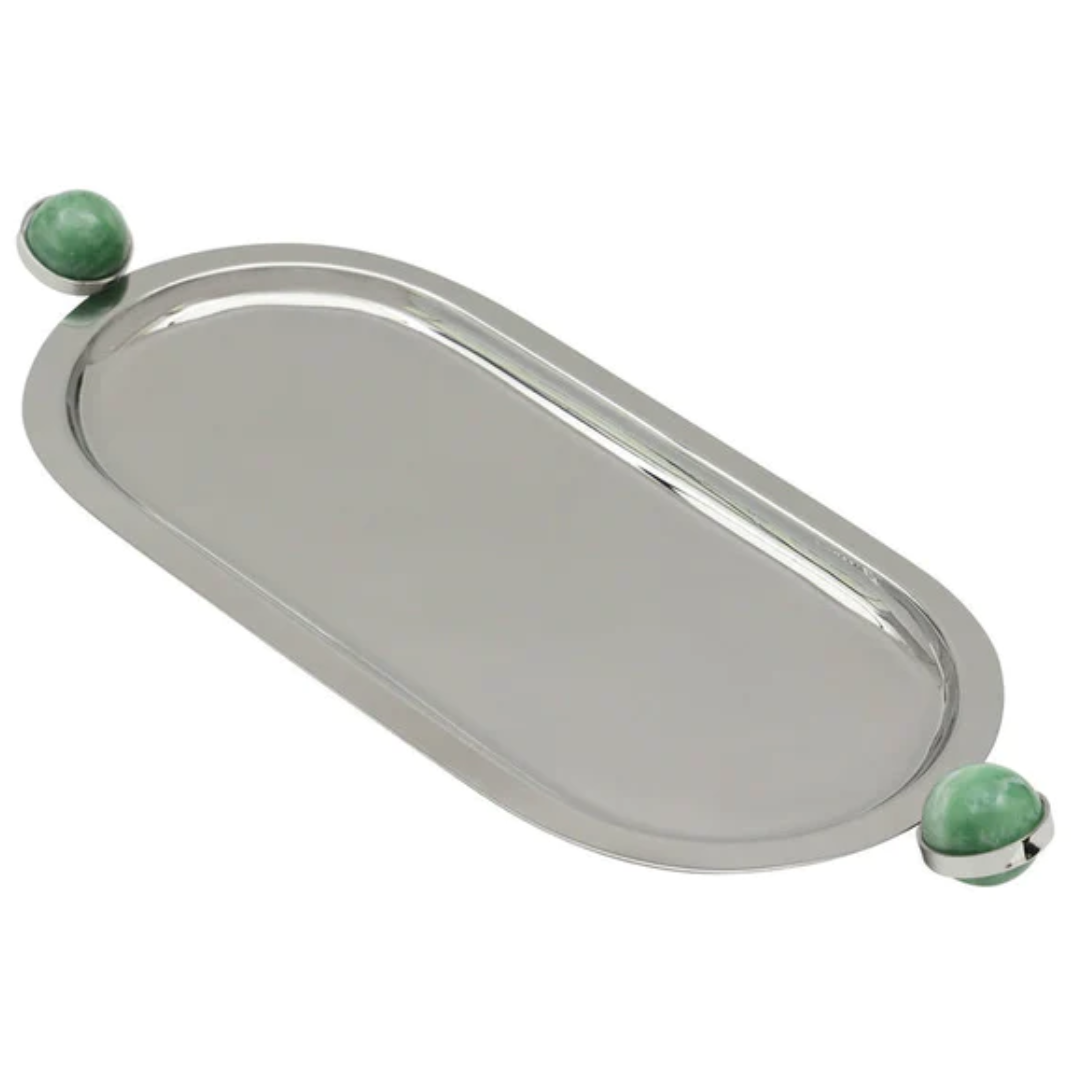 Hyaline Green Oval Tray