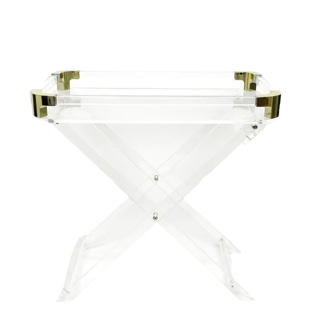 Acrylic Foldable Tray Side Table with Edges