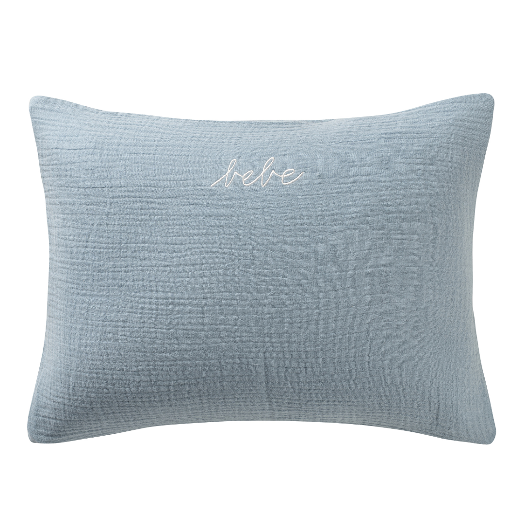 DH Gauze Linen Bebe Boudoir Sham Blue