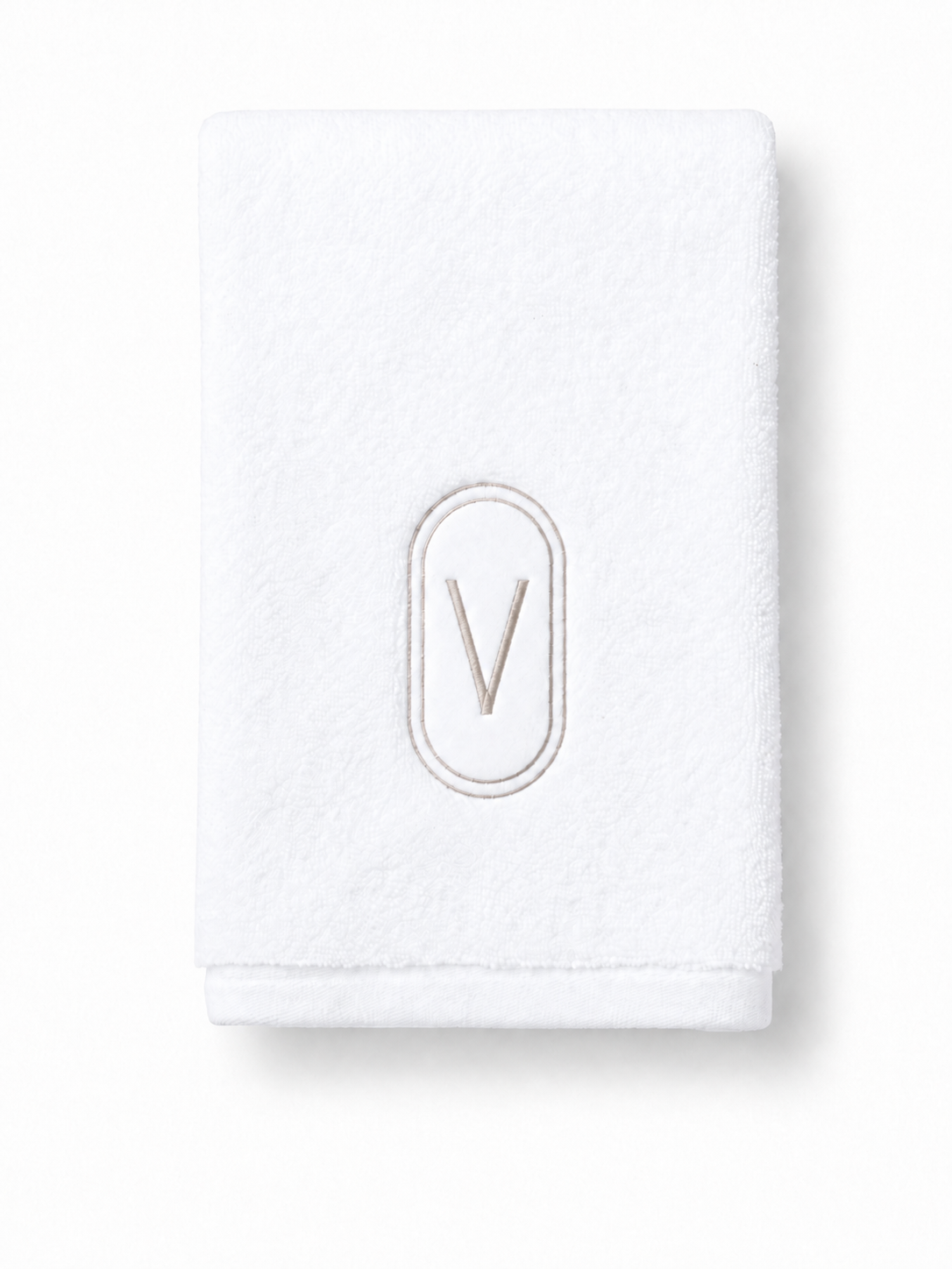 DH Oval Monogram Embroidered Fingertip Towel