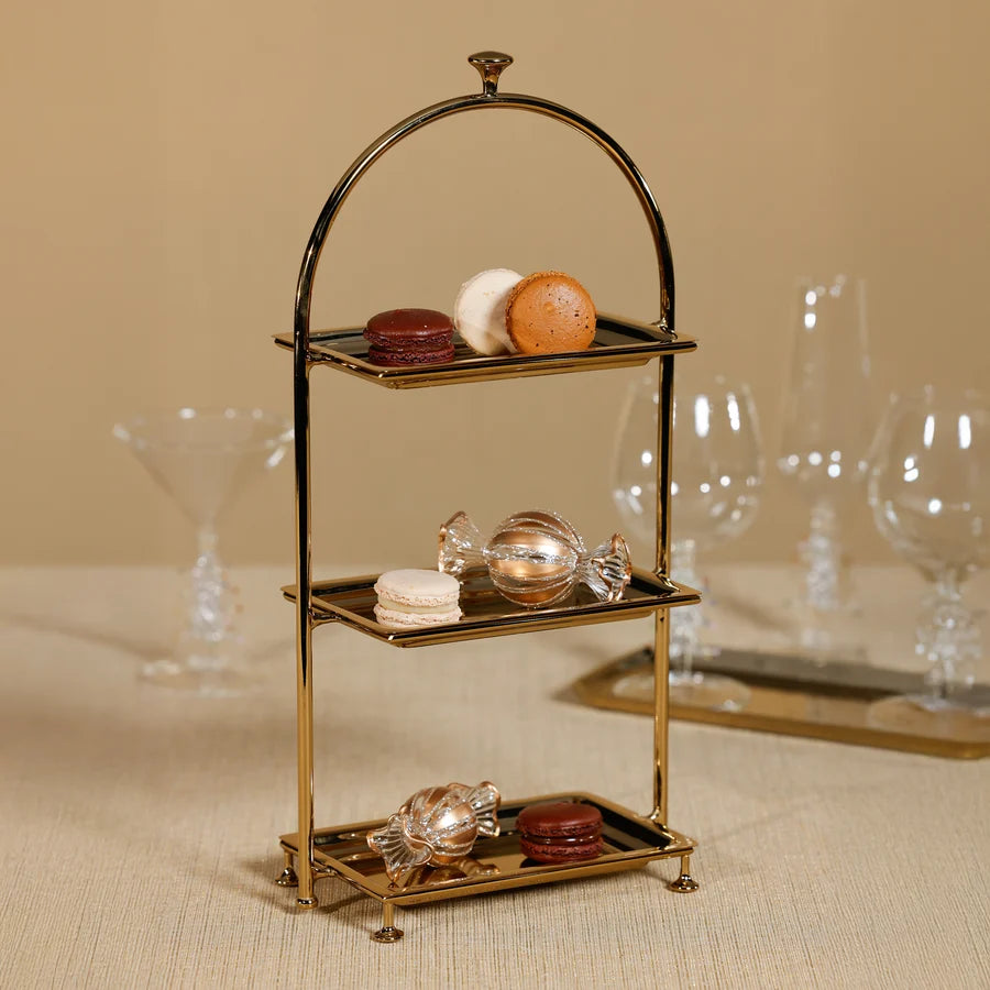 Polished Gold High Tea 3-Tier Stand