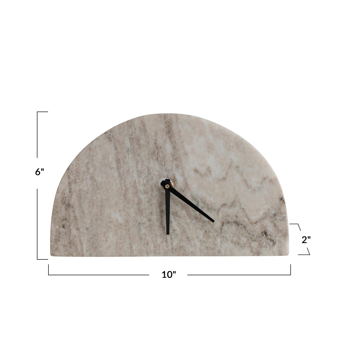 Half Circle Marble Mantel Clock