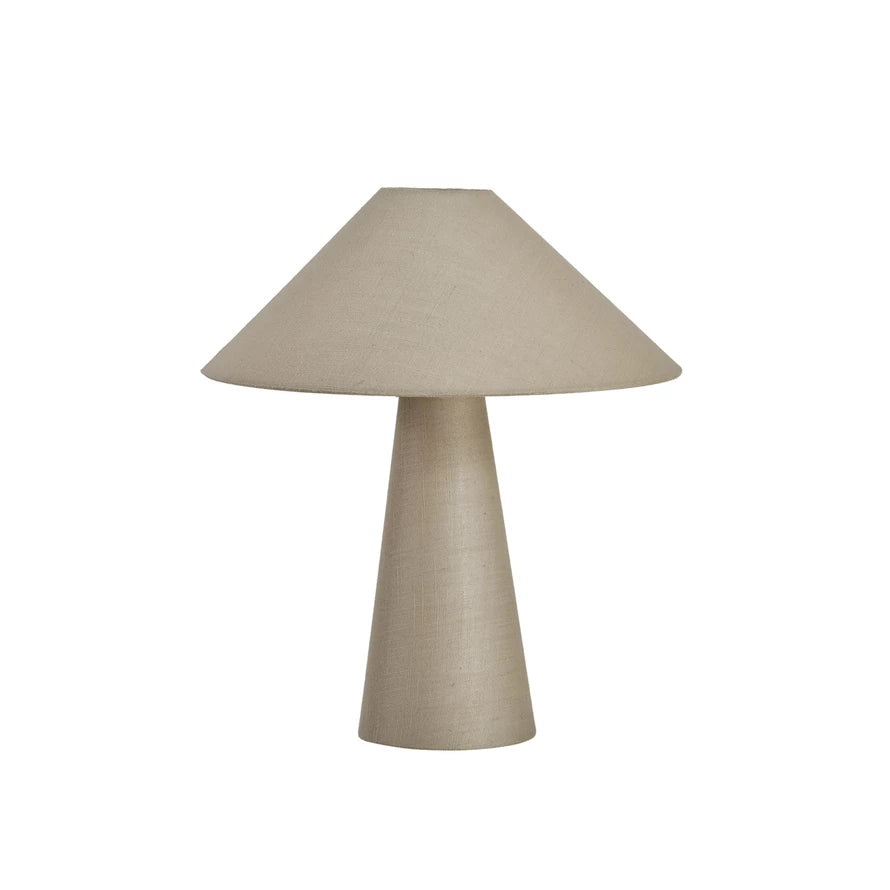 Linen Table Lamp With Shade & Inline Switch