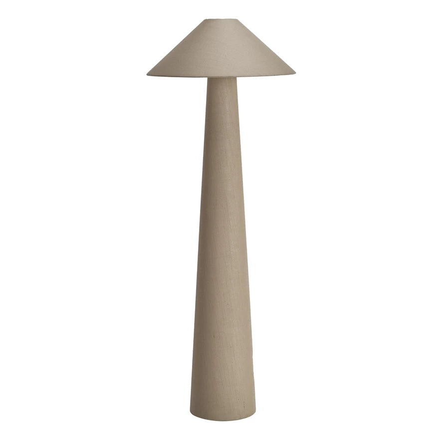 Linen Floor Lamp With Shade & Inline Foot Switch