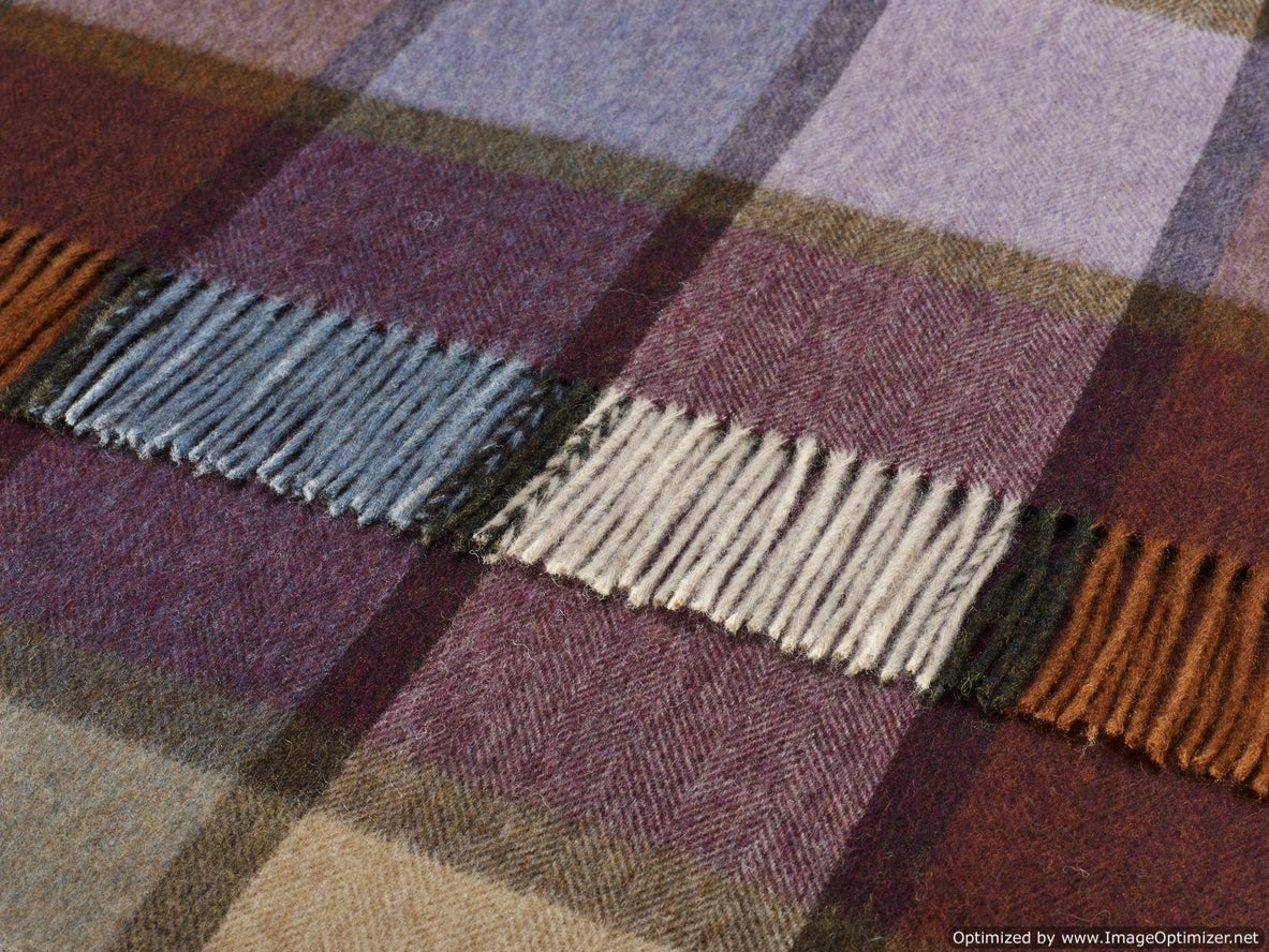 Merino Lambswool Throw Blanket Pateley Check