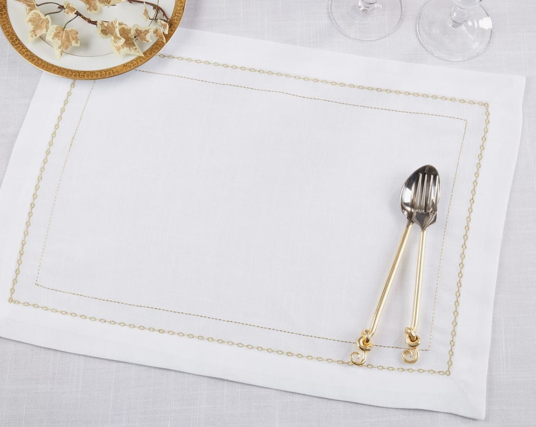 Embroidered Chainlink Placemat 4PC