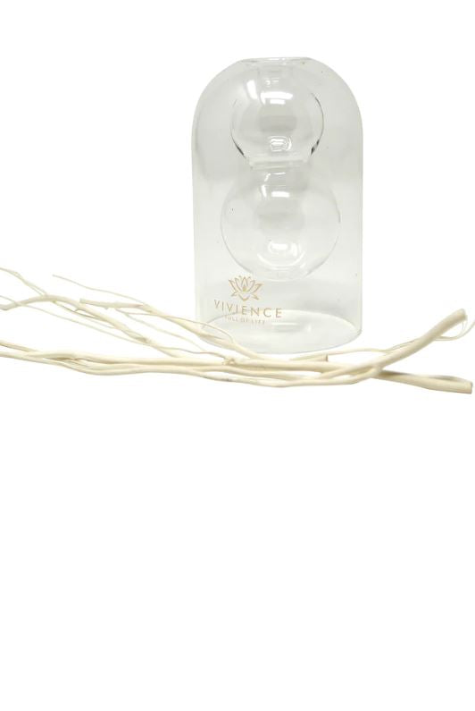 Clear Reed Diffuser with White Circular Inlay