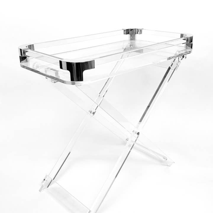 Acrylic Foldable Tray Side Table with Edges