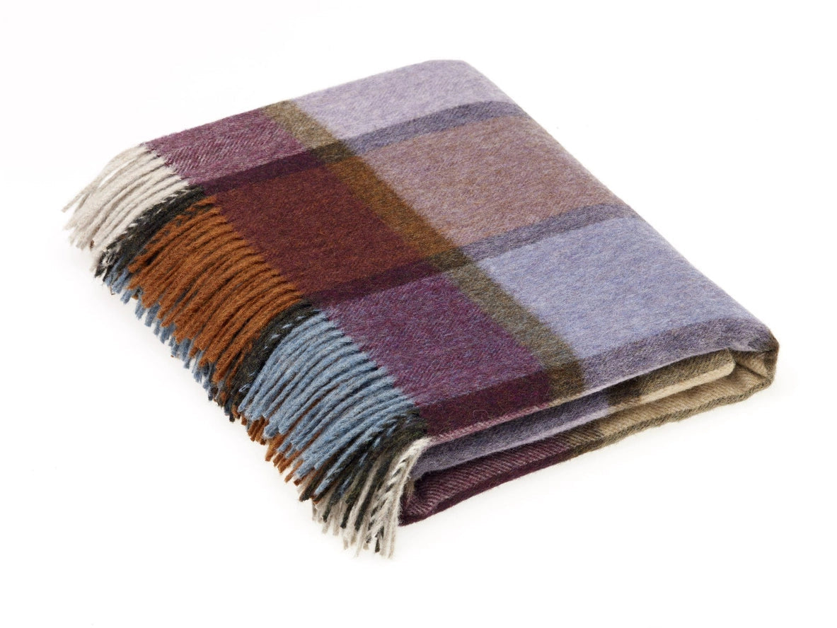 Merino Lambswool Throw Blanket Pateley Check