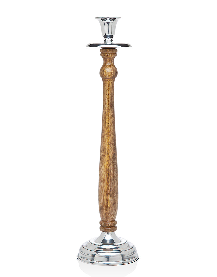 Wood and Metal Candlestick