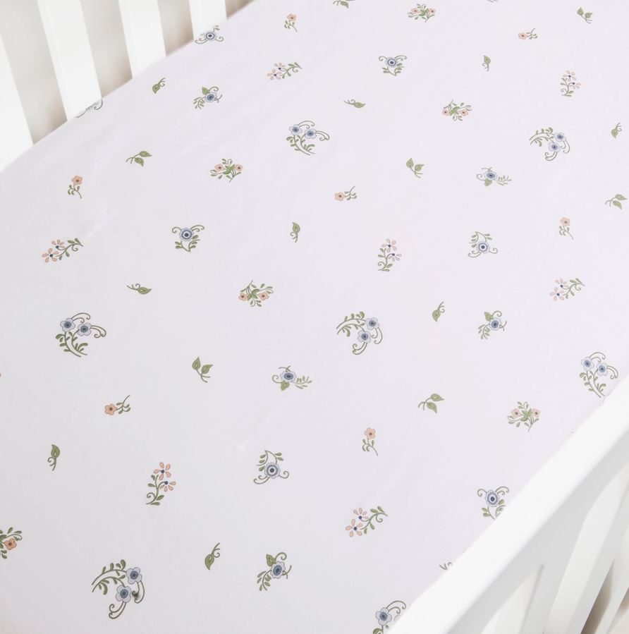 Fleur Stripe Standard Crib Sheet