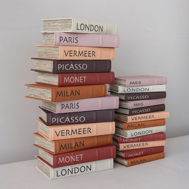 MDF and Linen Book Storage Boxes