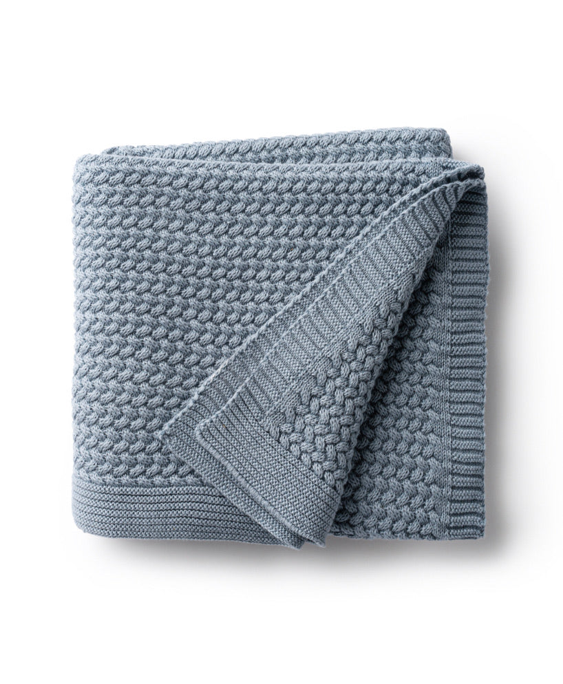 DH Herringbone Blue Baby Blanket