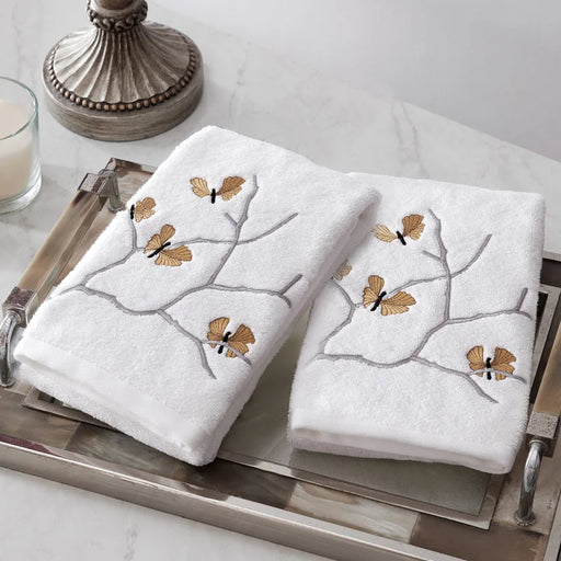 Michael Aram Butterfly Ginkgo Jacquard Set Of 2 Guest Towels