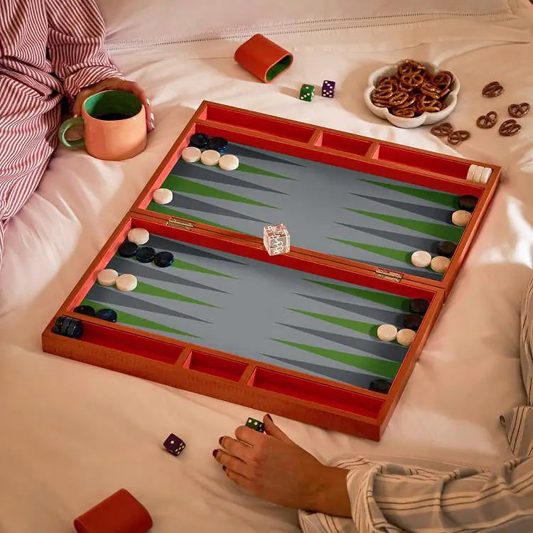 Lacquer Backgammon Orange Croc