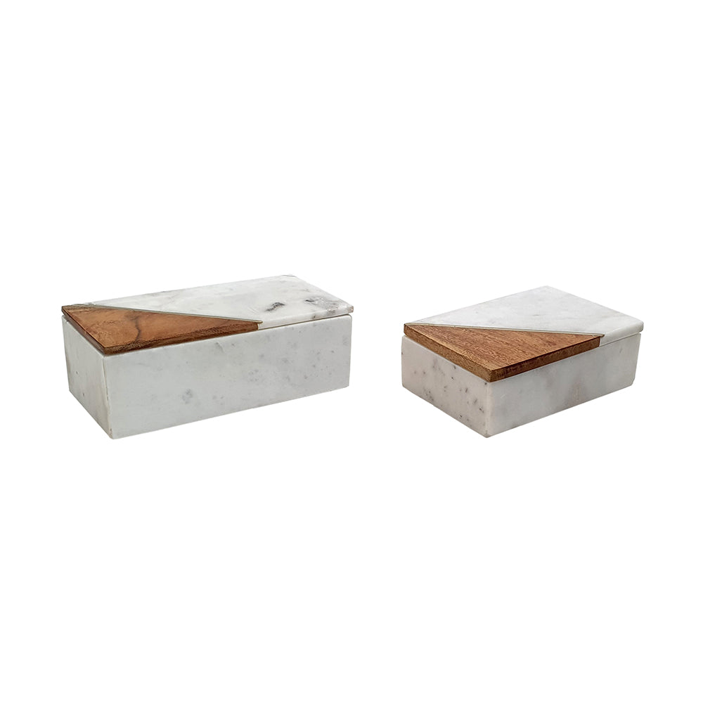 Decorative Marble Boxes - Set of 2