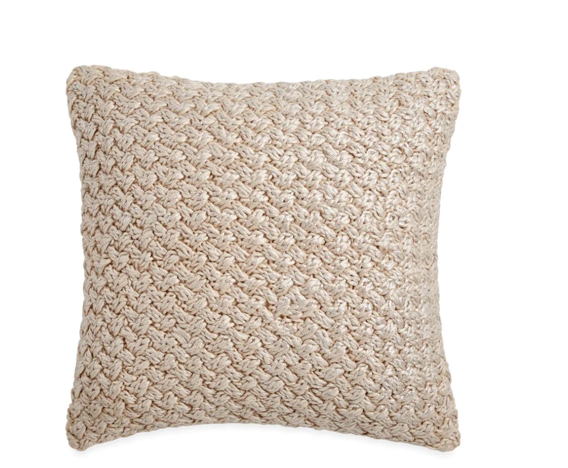 Metallic Knit Decorative Pillow