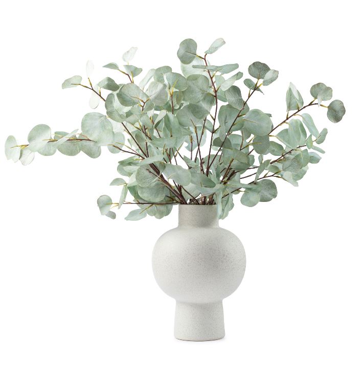 DH Eucalyptus In White Bubble Vase
