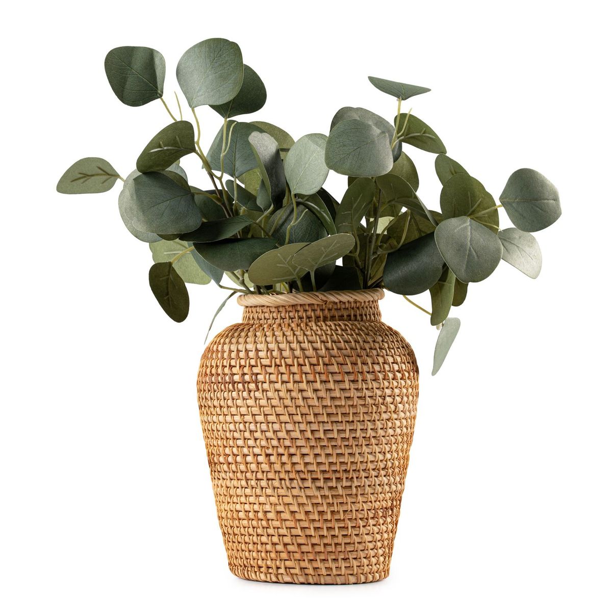 Rattan Eucalyptus Vase