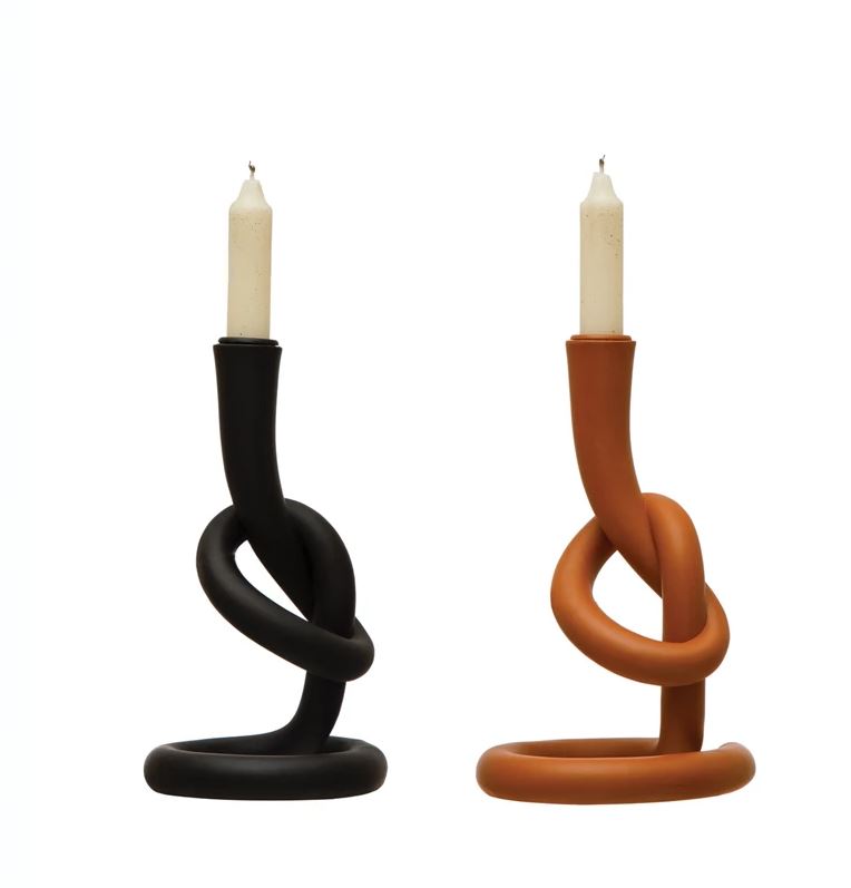 Resin Twisted Candle Holder, 2 Pieces