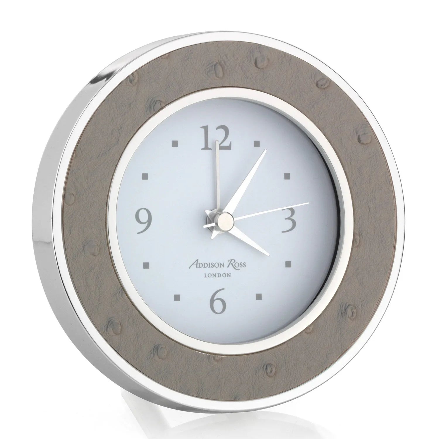 Shadow Ostrich Silver Alarm Clock