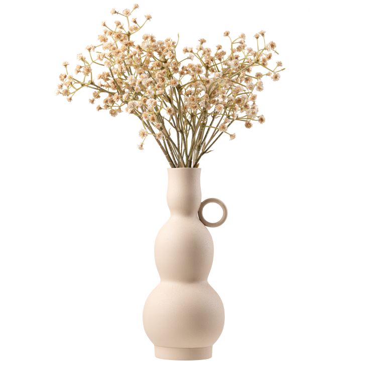 Sambosa Vase with beige Baby Breaths