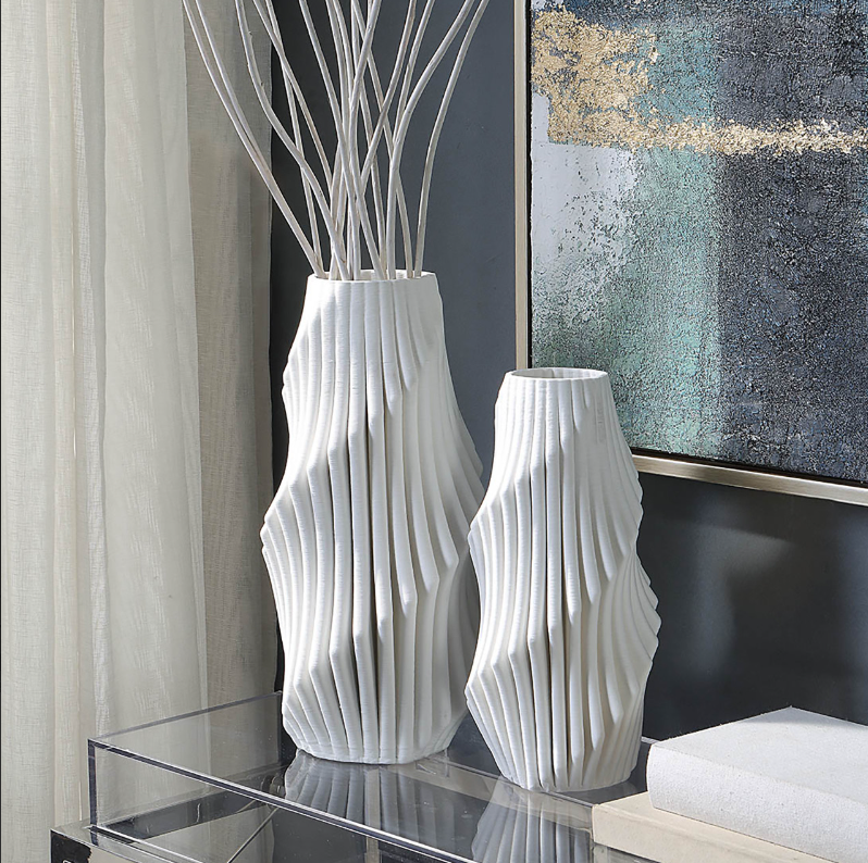 Spearman White Textured Vase