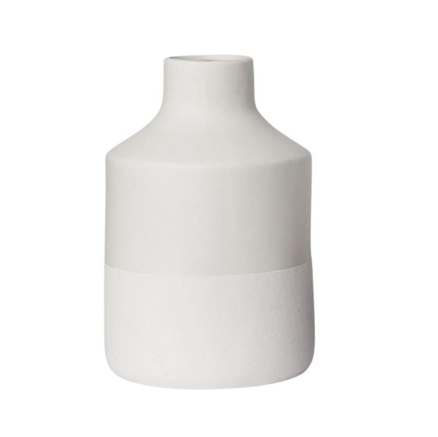 White and White Ceramic Vase