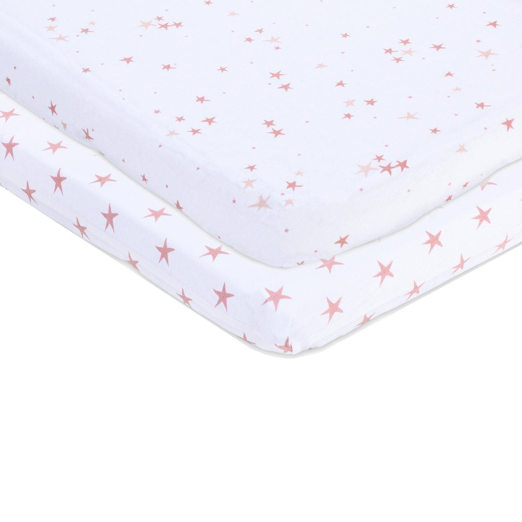 Mauve Star Crib Sheet Set