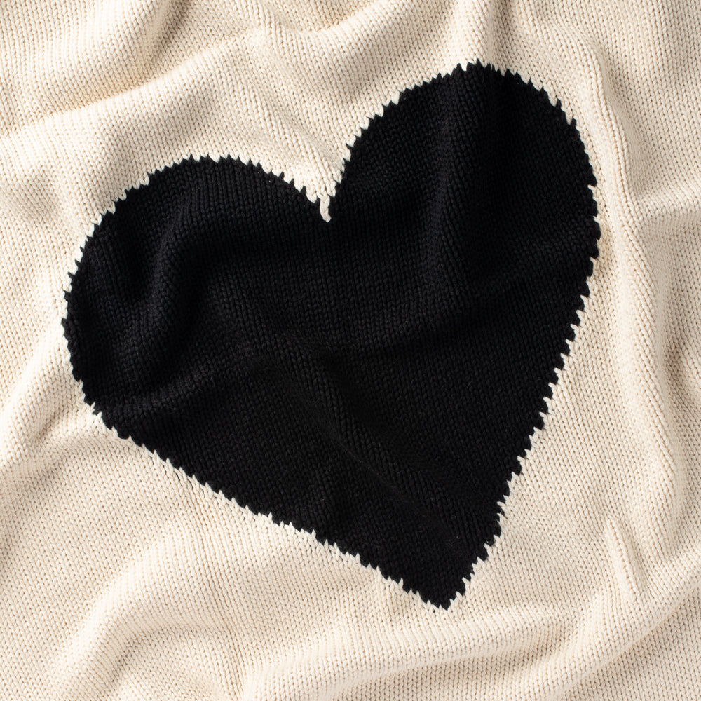 DH Black Heart Baby Blanket