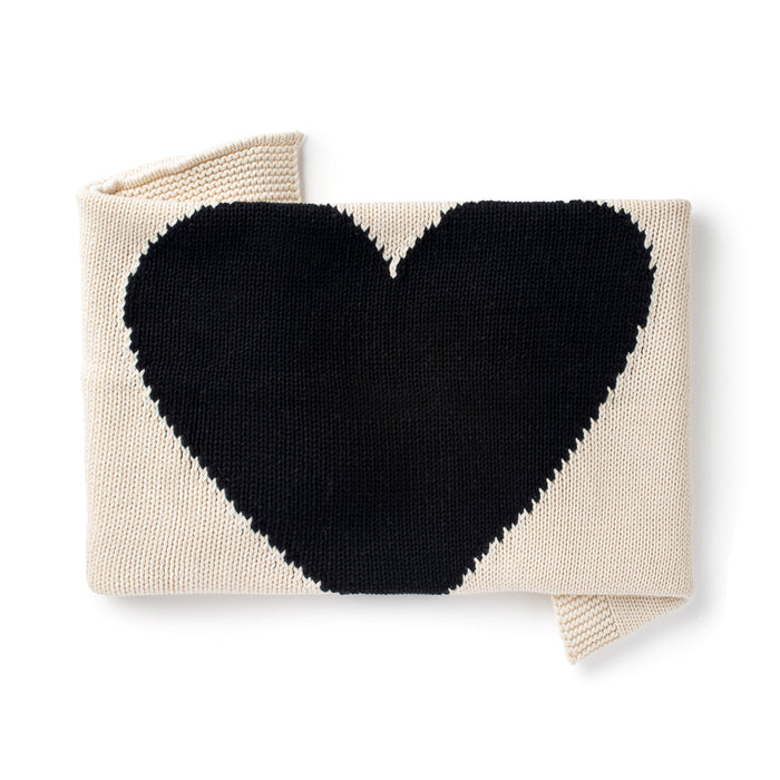Chelsea Heart Baby Blanket, 100% Merino Wool, Cozy & Sustainable Apricot