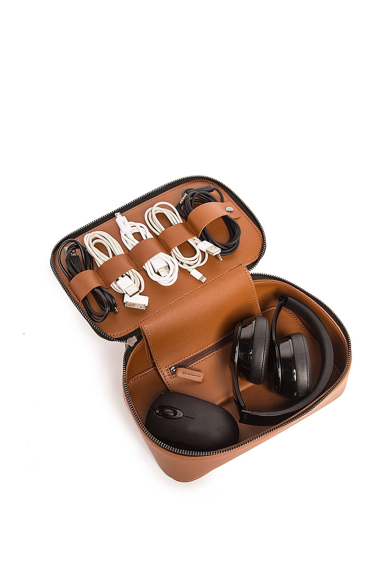 Tech Dopp Kit Leather Travel Set Case