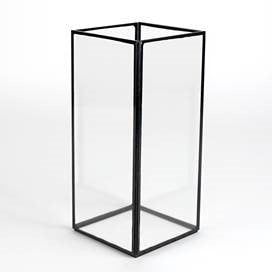 Factor Tall Glass Vase with Black Trim