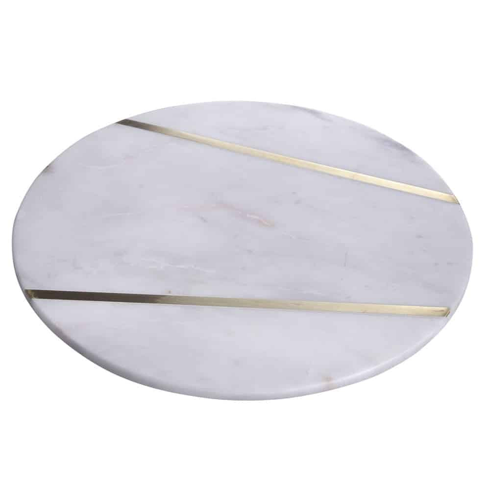 Marble Tray With Brass Inlay