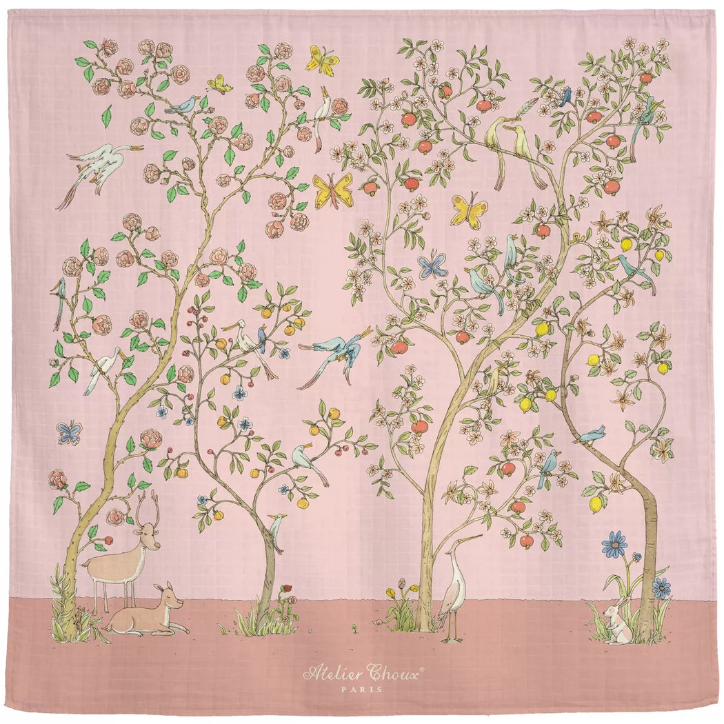 Atelier Choux Pink Bloom Swaddle Blanket