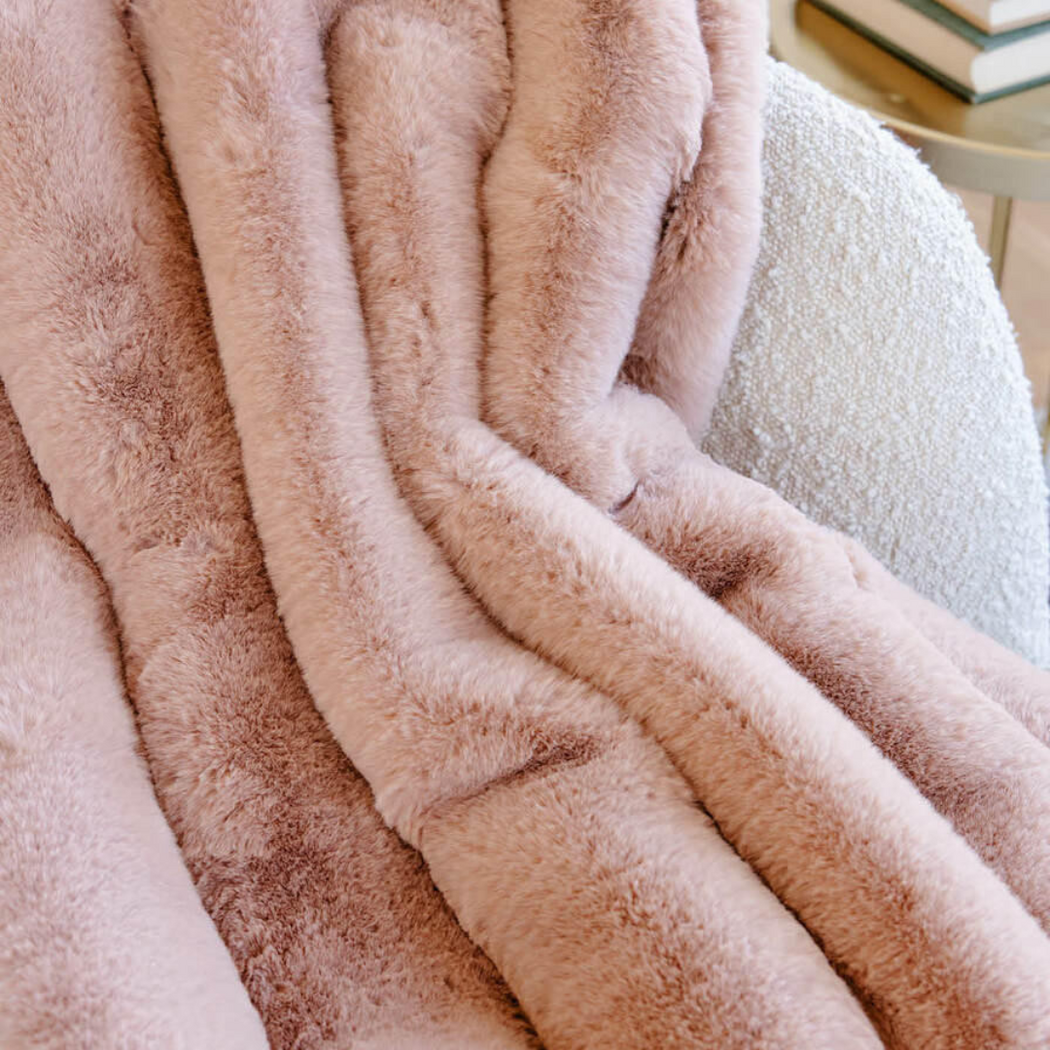 Blush Posh Fur Throw