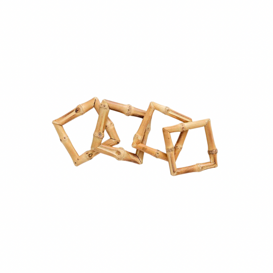 Bamboo Napkin Rings Set Of 4