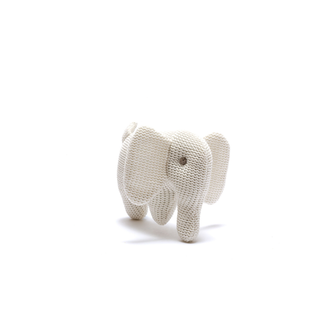 Knitted White Elephant Rattle