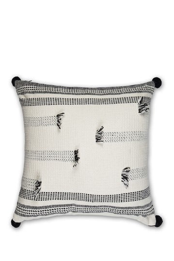 Black & Cream Diamond Woven Stripe
