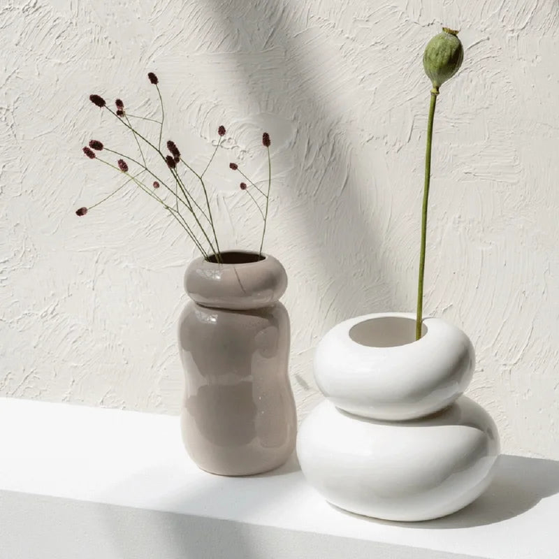 Gray Pebble Vase