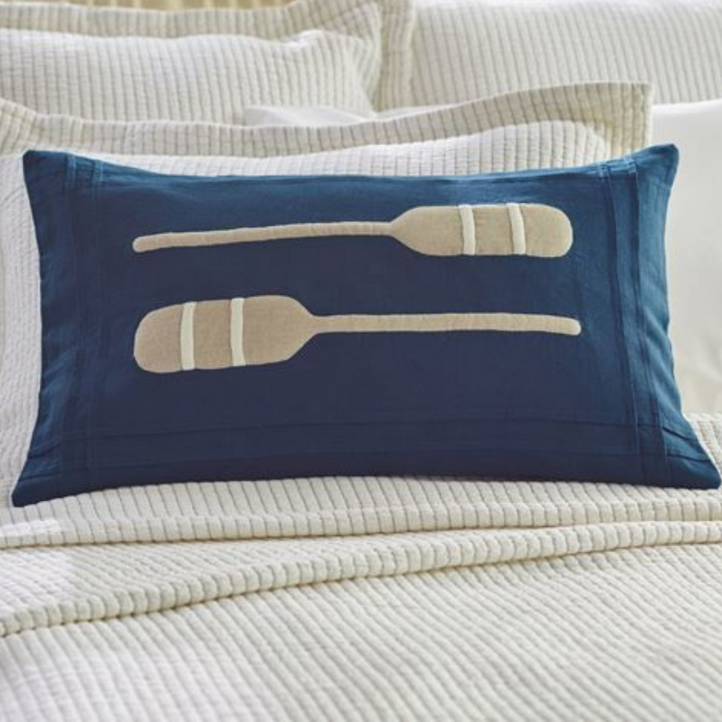 Indigo Paddles Lumbar Accent Pillow